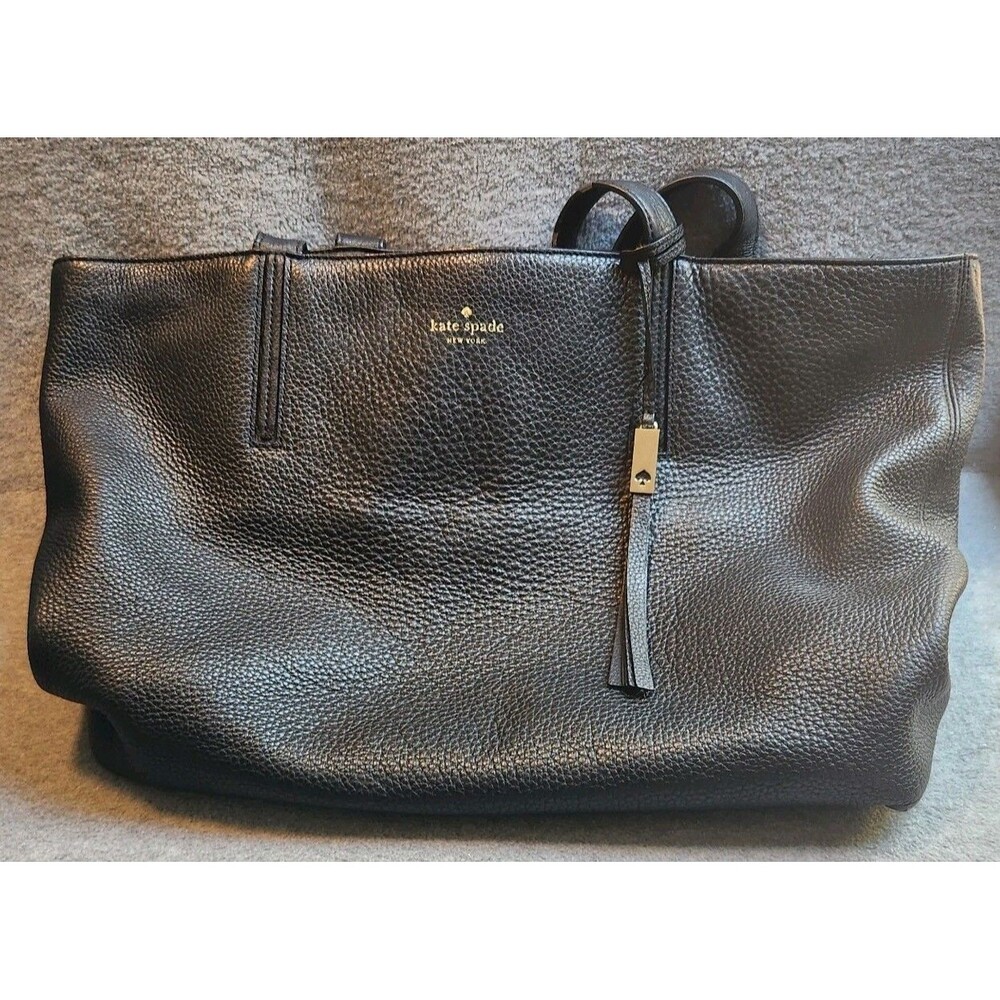 Kate Spade New York  Black Leather Satchel 19x12